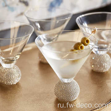 Бриллиантовые коктейльные бокалы для коктейля мартини